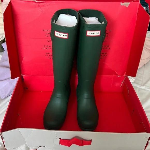 NIB Hunter Womens Original Tall Boot - Hunter Green - US 6 / UK 4 / EU 37 - Picture 1 of 13